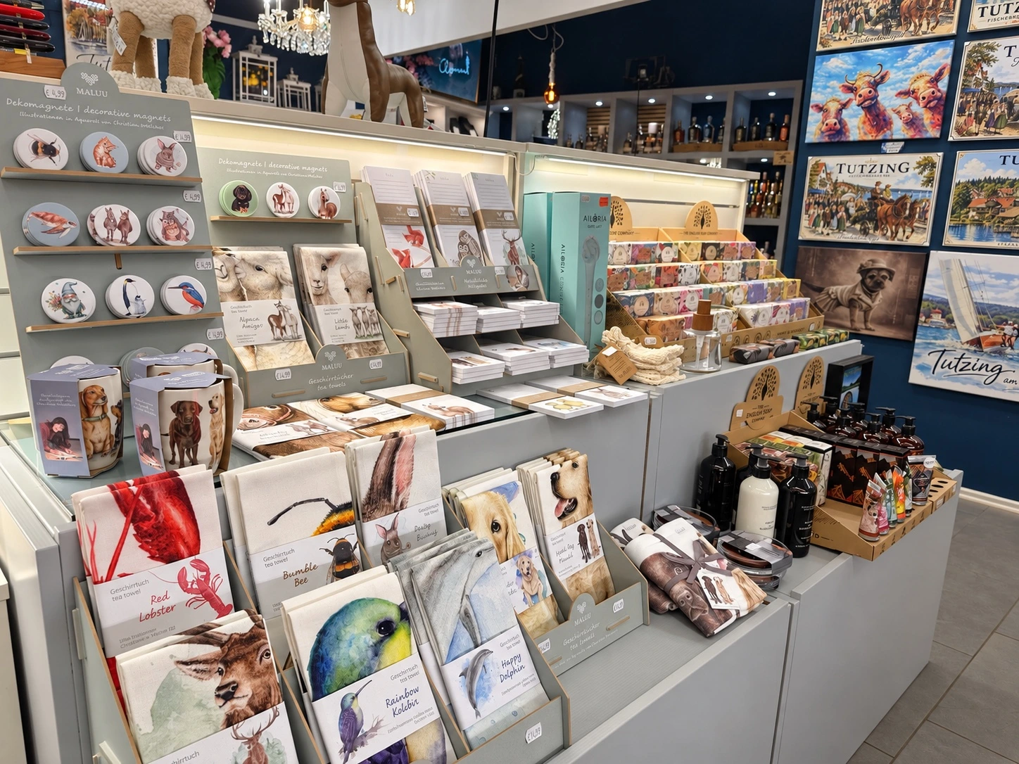 Grußkarten, Tassen und Kunstmotive